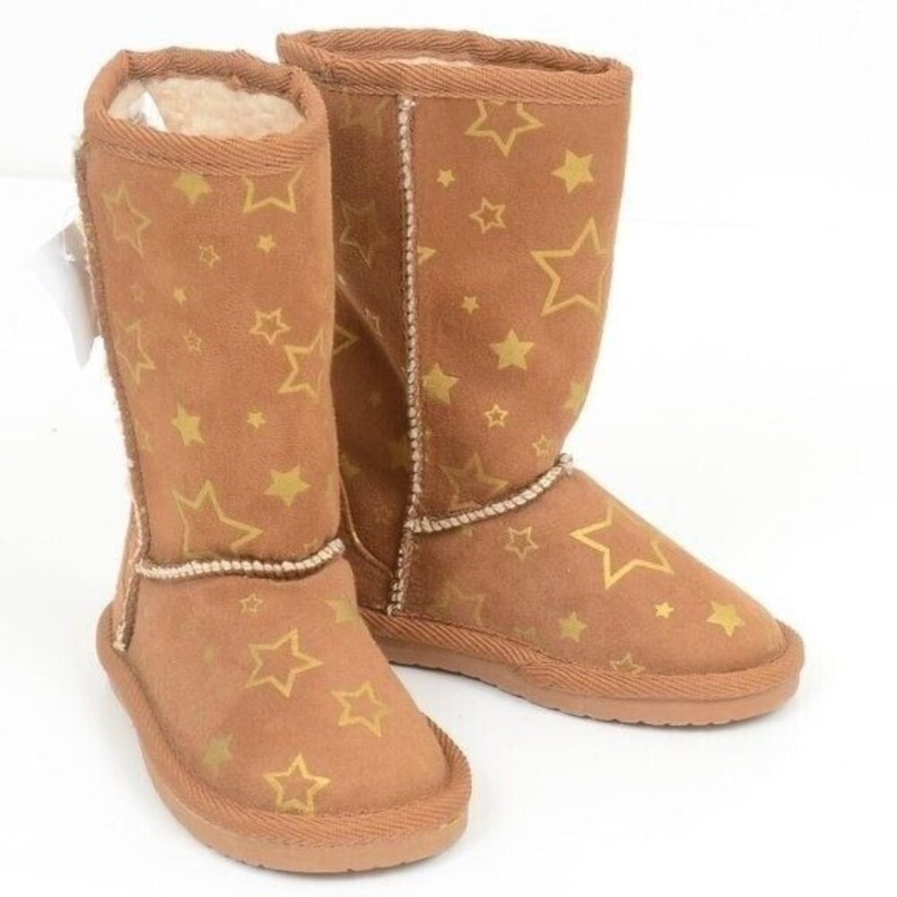 Airwalk Cognac Girls' Emma Star Cozy‎ Toddler Shearling Boot Size 6 Warm Winter